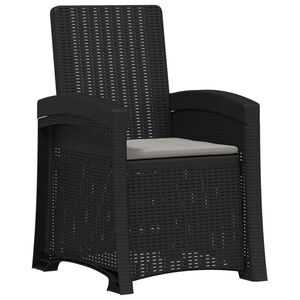 vidaXL Sedia da giardino reclinabile effetto rattan PP