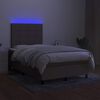 vidaXL Letto a Molle con Materasso e LED Tortora 120x190 cm in Tessuto