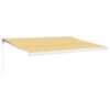 vidaXL Tenda Retrattile Gialla e Bianca 4,5x3 m in Tessuto e Alluminio