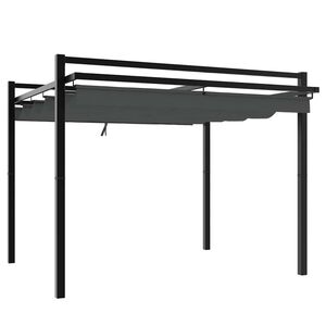 vidaXL Gazebo Giardino con Tetto Retrattile Antracite 3x3 m Alluminio