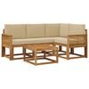 vidaXL Set di divani da esterno 5 pz Naturale e Beige Poliestere