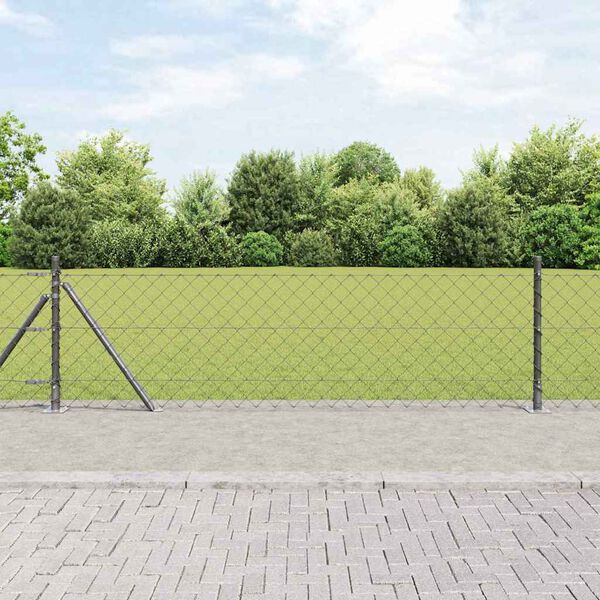 vidaXL Palo della recinzione Grigio 10 x 0,6 m (maglia 60 x 60 mm)