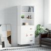 vidaXL Credenza Bianca 69,5x34x180 cm in Legno Multistrato