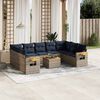vidaXL Set Divani da Giardino 10 pz con Cuscini Grigio in Polyrattan