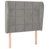 vidaXL Testiera ad Orecchio Grigio Chiaro 83x23x118/128 cm in Velluto