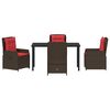 vidaXL Set da Pranzo per Giardino 5 pcs Marrone Poly Rattan