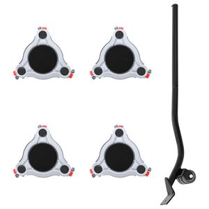 vidaXL Ruote per mobili 4 pz con sollevatore 14,5x13,5x4 cm Acciaio 400 kg