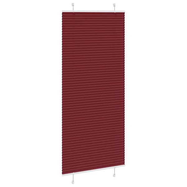 vidaXL Tenda Plissettata Bordeaux Rosso 100x200 cm Larghezza Tessuto