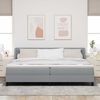 vidaXL Letto a molle con materasso Grigio chiaro 200 x 200 cm Tessuto