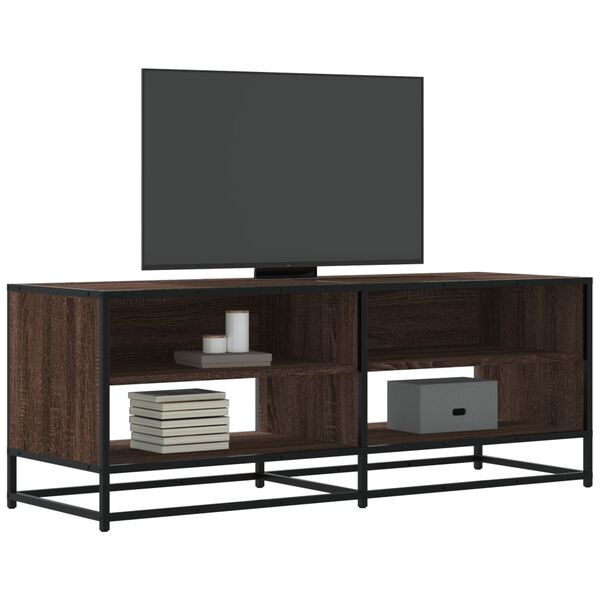 vidaXL Mobile TV Rovere Marrone 120,5x40x46 cm Multistrato e Metallo