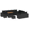 vidaXL Set Divano da Giardino con cuscino 13 pcs Nero polyrattan