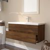 vidaXL Mobile Bagno Lavabo Integrato Rovere Marrone Legno Multistrato