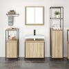 vidaXL Set di mobili per il bagno con porta 3 pcs Rovere Sonoma e Nero