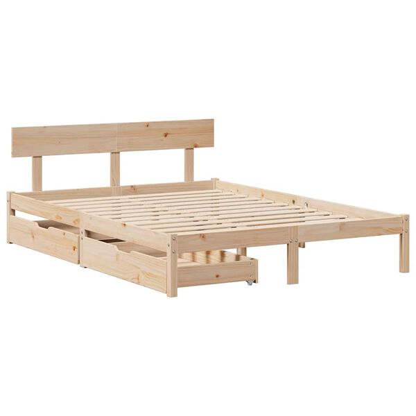 vidaXL Letto senza Materasso 140x190 cm in Legno Massello di Pino