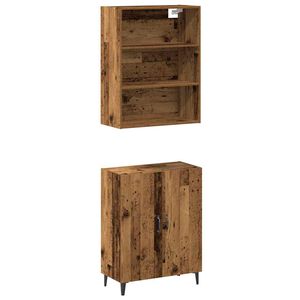 vidaXL Credenza con Pensile Legno Antico in Legno Multistrato
