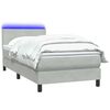 vidaXL Letto a Molle con Materasso e LED grigio chiaro 90x210 cm Velluto
