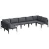 vidaXL Set Divano da Giardino con cuscino 7 pcs Nero Acciaio