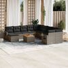 vidaXL Set Divani da Giardino 12 pz con Cuscini Grigio in Polyrattan