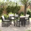 vidaXL Set da Pranzo per Giardino 5 pcs Nero polyrattan