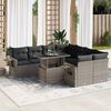 vidaXL Set Divano da Giardino 9 pz con Cuscini Grigio in Polyrattan