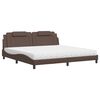 vidaXL Letto Viana con Materasso Marrone 200x200cm in Similpelle