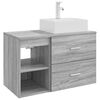 vidaXL Set di mobili per il bagno 2 pz Sonoma grigio