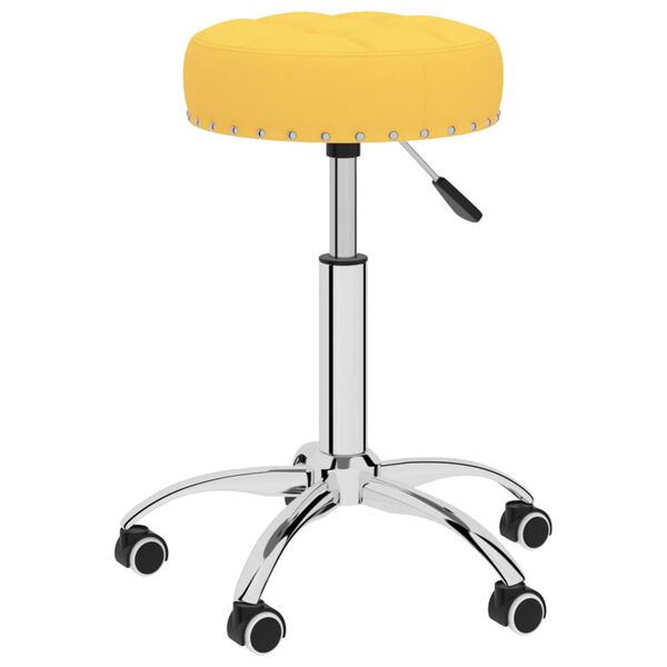 vidaXL Sedie da Pranzo Girevoli 4 pz Giallo Senape in Tessuto