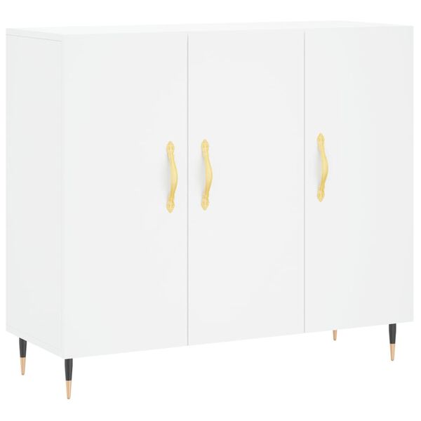 vidaXL Credenza Bianca 90x34x80 cm in Legno Multistrato
