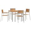vidaXL Set da pranzo per esterni 5 pcs Marrone Legno di teak solido