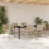 vidaXL Set da Pranzo per Giardino con cuscino 7 pcs Beige polyrattan