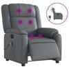 vidaXL Poltrona Massaggiante Elettrica Reclinabile Grigio Similpelle
