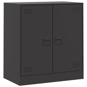 vidaXL Credenza Nera 67x39x73 cm in Acciaio