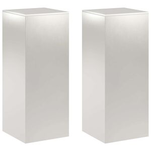vidaXL Supporto per piante 2 pcs Argento 40 x 40 x 100 cm Acciaio