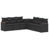 vidaXL Set di divani 7 pz Nero Rattan sintetico e Acciaio
