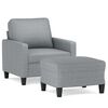 vidaXL Poltrona con Poggiapiedi Grigio Chiaro 60 cm in Tessuto