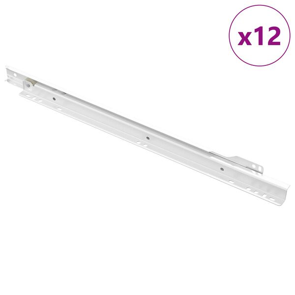 vidaXL Scorrevole per cassetti 12 pcs Bianco 400 mm Acciaio