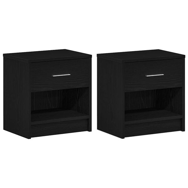 vidaXL Comodini 2 pz con Cassetto Nero 39x28x41 cm
