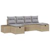 vidaXL Set Divano da Giardino 6 pz Beige polyrattan