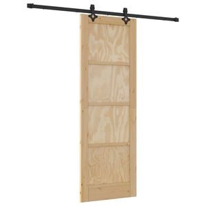 vidaXL Porta scorrevole Naturale e Nero 73,5 x 211 cm