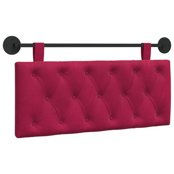 vidaXL Testata appesa Rosso Vino 110 x 55 x 7 cm Velluto