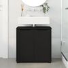 vidaXL Mobile per lavabo da bagno con lo scaffale Nero 60 x 30 x 60 cm