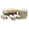 vidaXL Set da Pranzo da Giardino 11 pz con Cuscini in Polyrattan Beige