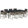 vidaXL Set da Pranzo per Giardino con cuscino 9 pcs Grigio polyrattan