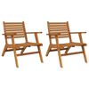vidaXL Sedie da Giardino 2 pz in Legno Massello d'Acacia