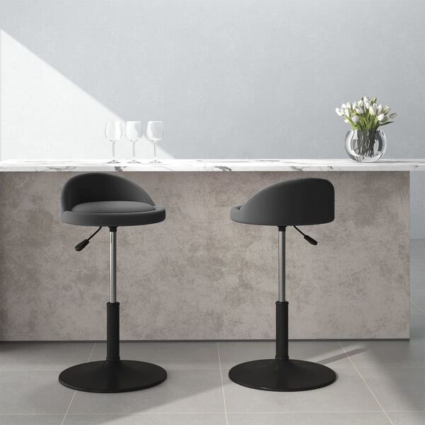 vidaXL Sedie da Pranzo Girevoli 2 pz Grigio Scuro in Velluto