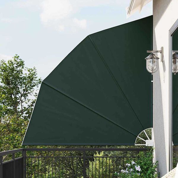 vidaXL Schermo di Privacy per Balcone Verde scuro 210 x 210 cm Tessuto