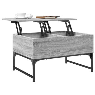 vidaXL Tavolino Salotto Grigio Sonoma 70x50x40 cm Multistrato Metallo