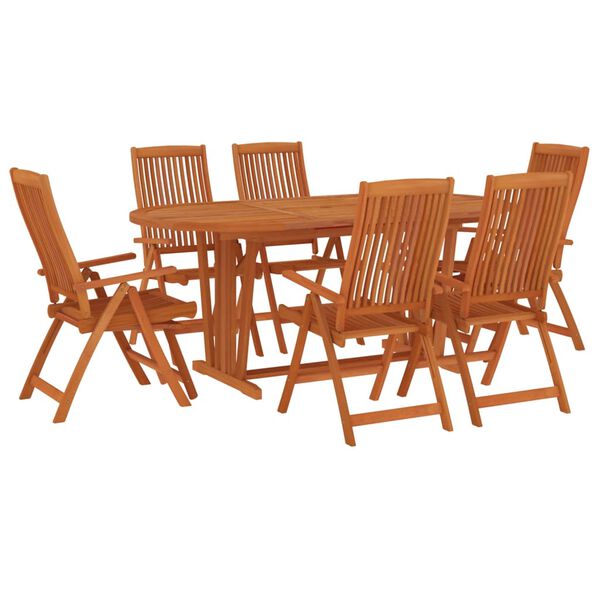 vidaXL Set da Pranzo per Giardino 7 pz in Legno Massello di Eucalipto