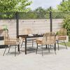 vidaXL Set da Pranzo per Giardino con cuscino 5 pcs Marrone polyrattan