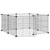 vidaXL Gabbia per animali domestici a 8 pannelli con porta nera 70x70x35 cm in acciaio